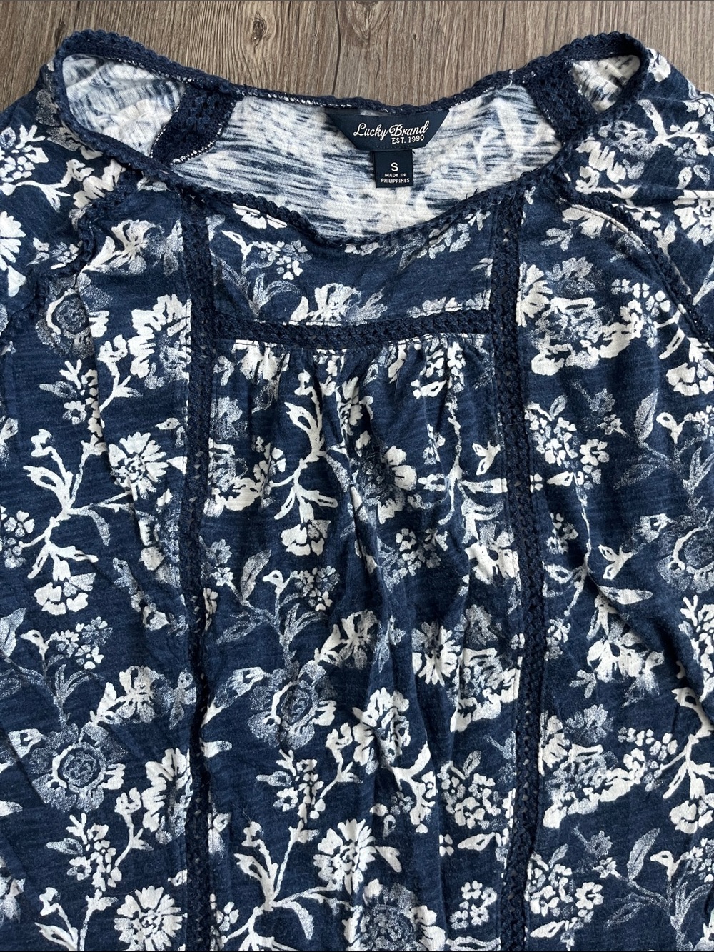 Vintage Lucky Brand Navy Floral Top